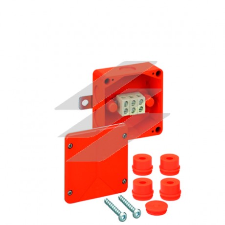 Вогнестійка розподільна коробка WKE 2 (100х100х50мм), керамічна клема 3х1-10мм², дюропласт, що не містить галогенів, E30 E60 E90, вводи M25 (затиск 9-18.5мм), IP54/65, Spelsberg